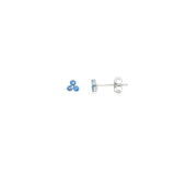 14k White Gold Multi Stone 0.31 ctw MT Yogo Sapphire Earrings