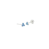 14k White Gold Multi Stone 0.31 ctw MT Yogo Sapphire Earrings