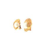 14k Yellow Gold Pearl Button Earrings