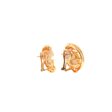 14k Yellow Gold Pearl Button Earrings