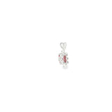14k White Gold Pink Tourmaline Halo Pendant