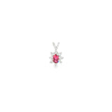 14k White Gold Pink Tourmaline Halo Pendant