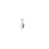 14k White Gold Pink Tourmaline Halo Pendant