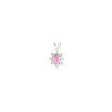14k White Gold Pink Tourmaline Halo Pendant