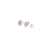 14k White Gold Pink Tourmaline Halo Earrings