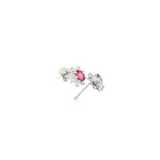 14k White Gold Pink Tourmaline Halo Earrings