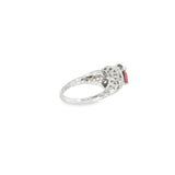 14k White Gold 1.15ctw Pink Tourmaline Vintage Inspired Women's Ring