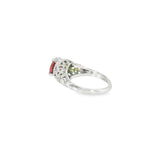 14k White Gold 1.15ctw Pink Tourmaline Vintage Inspired Women's Ring