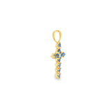14k Yellow Gold 0.57ctw MT Yogo Sapphire Cross Pendant
