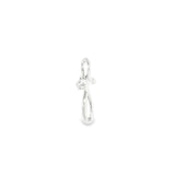 14k White Gold 0.07ctw MT Yogo Sapphire Cross Pendant