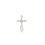 14k White Gold 0.07ctw MT Yogo Sapphire Cross Pendant
