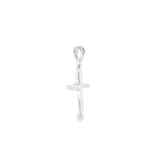 14k White Gold 0.07ctw MT Yogo Sapphire Cross Pendant