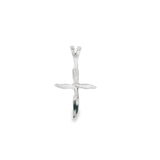 14k White Gold 0.07ctw MT Yogo Sapphire Cross Pendant