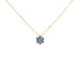 14k Yellow Gold 0.27ctw MT Yogo Sapphire Nature Inspired Pendant