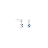 14k White Gold Drop 0.36 ctw MT Yogo Sapphire Earrings
