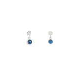 14k White Gold Drop 0.36 ctw MT Yogo Sapphire Earrings