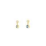 14k Yellow Gold Drop 0.33 ctw MT Yogo Sapphire Earrings