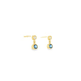 14k Yellow Gold Drop 0.33 ctw MT Yogo Sapphire Earrings