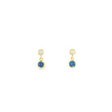 14k Yellow Gold Drop 0.33 ctw MT Yogo Sapphire Earrings