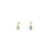 14k Yellow Gold Drop 0.38 ctw MT Yogo Sapphire Earrings