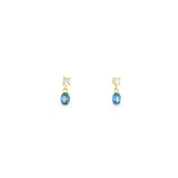 14k Yellow Gold Drop 0.38 ctw MT Yogo Sapphire Earrings