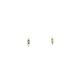 14k Yellow Gold Vintage Inspired 0.09 ctw MT Yogo Sapphire Earrings