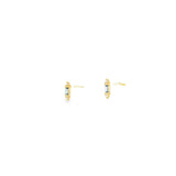 14k Yellow Gold Vintage Inspired 0.09 ctw MT Yogo Sapphire Earrings