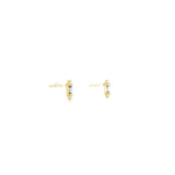 14k Yellow Gold Vintage Inspired 0.09 ctw MT Yogo Sapphire Earrings