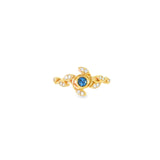 14k Yellow Gold Nature Inspired 0.20ctw MT Yogo Sapphire Women's Ring