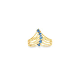 14k Yellow Gold Vintage Inspired 0.32ctw MT Yogo Sapphire Women's Ring