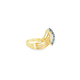 14k Yellow Gold Vintage Inspired 0.32ctw MT Yogo Sapphire Women's Ring