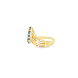 14k Yellow Gold Vintage Inspired 0.32ctw MT Yogo Sapphire Women's Ring