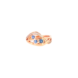 14k Rose Gold Free Form 0.34ctw MT Yogo Sapphire Women's Ring