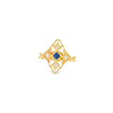 14k Yellow Gold Vintage Inspired 0.18ctw MT Yogo Sapphire Women's Ring