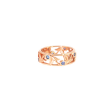 14k Rose Gold Nature Inspired 0.26ctw MT Yogo Sapphire Women's Ring