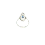 14k White Gold Vintage Inspired 0.23ctw MT Yogo Sapphire Women's Ring