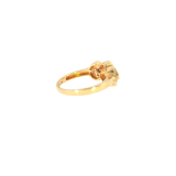 14k Yellow Gold Geometric 0.24ctw MT Yogo Sapphire Women's Ring