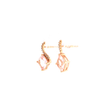 14k Rose Gold 2.73ctw Drop Morganite Earrings