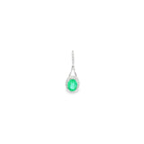 14k White Gold 0.32ctw Emerald Halo Pendant