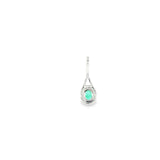 14k White Gold 0.32ctw Emerald Halo Pendant