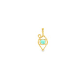 14k Yellow Gold 0.41ctw Emerald Free Form Pendant
