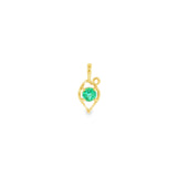 14k Yellow Gold 0.41ctw Emerald Free Form Pendant