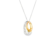 10k Two-tone 0.10ctw Emerald Circle Necklace
