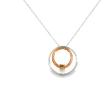 10k Two-tone 0.10ctw Emerald Circle Necklace