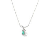 14k White Gold 0.33ctw Emerald Vintage Inspired Pendant