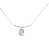 14k White Gold 0.33ctw Emerald Vintage Inspired Pendant