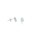 14k White Gold 0.84ctw Stud Aquamarine Earrings