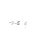 14k White Gold 0.51ctw Stud Aquamarine Earrings