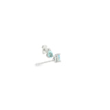 14k White Gold 0.51ctw Stud Aquamarine Earrings
