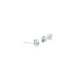 14k White Gold 0.51ctw Stud Aquamarine Earrings